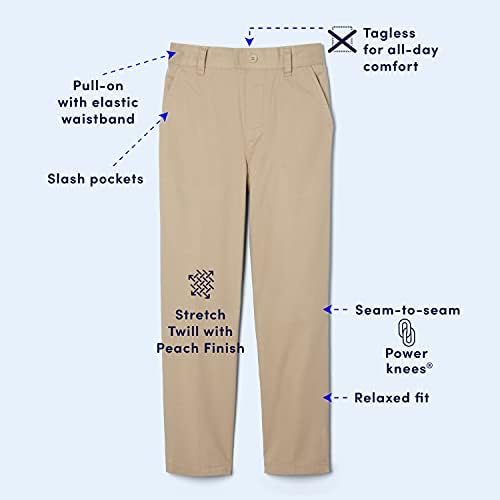 French Toast Boys Pull-On Relaxed Fit School Uniform Pants - Standard & Husky Sizes - Comfortable Stretch Waist for All-Day Wear - Perfect for School, Church, and Formal Occasions
