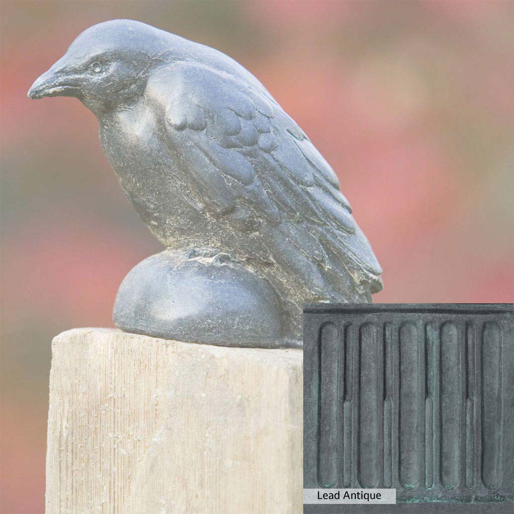 Campania International Small Raven Statue - Gothic Home Decor, Halloween & Outdoor Garden Sculpture for Unique Décor