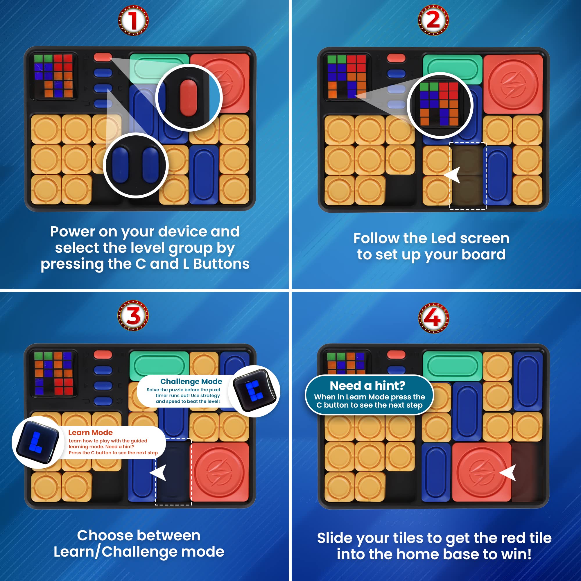 Super Slide Puzzle Game - 530 Challenges for Kids Ages 8+, STEM Travel Toy & Gift for Brain Training