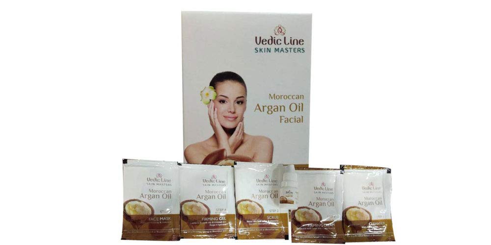 Vedicline Moroccan Argan Oil Facial Kit - Anti-Aging Treatment for Wrinkles, Fine Lines & Dark Spots | With Argan, Sesame & Almond Oils for Radiant Glow (52ml) | Perfect for Daily Skincare Routine & Nighttime Rejuvenation