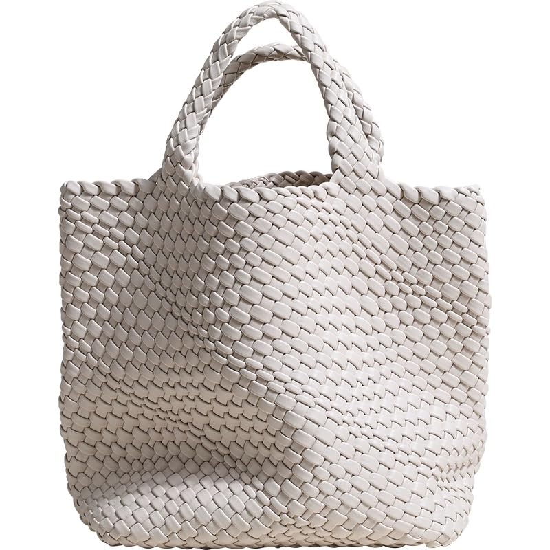 BEVIVID Vegan Leather Woven Tote Bag for Women - Stylish Handbag with Purse for Beach, Travel & Daily Use | Perfect for Work, Shopping & Casual Outings