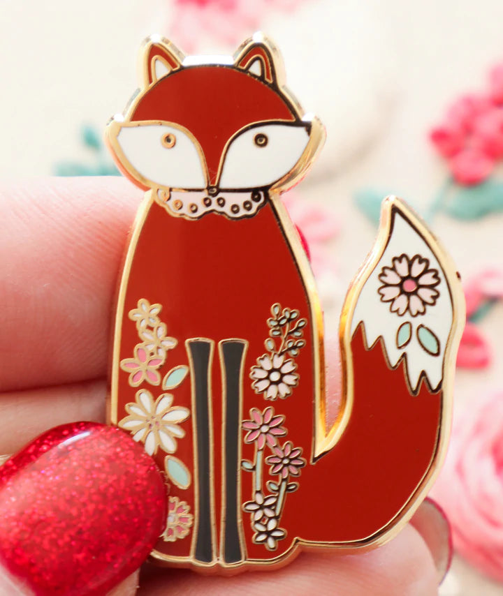 Floral Fox Needle Minder for Sewing & Embroidery - Magnetic Pin Holder for Quilting, Cross Stitch & Crafting - Perfect for Needlework Projects & DIY Accessories
