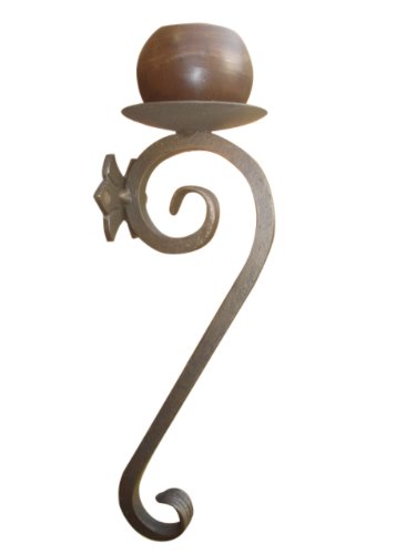 Vintage Wrought Iron Candle Wall Sconce - Old Copper Finish Home Decor for Cup & Pillar Candles - Perfect for Living Room, Bedroom, and Outdoor Patio Lighting