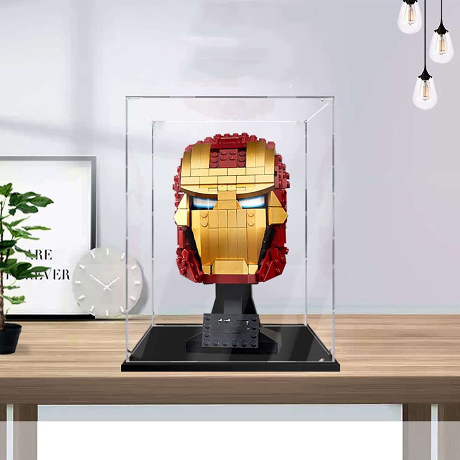 Acrylic Display Case for Lego Star Wars Helmets - Mandalorian 75328, Boba Fett 75277, Darth Vader 75304, Luke Skywalker 75327 - Clear Protective Showcase Box for Collectible Display & Home Decor