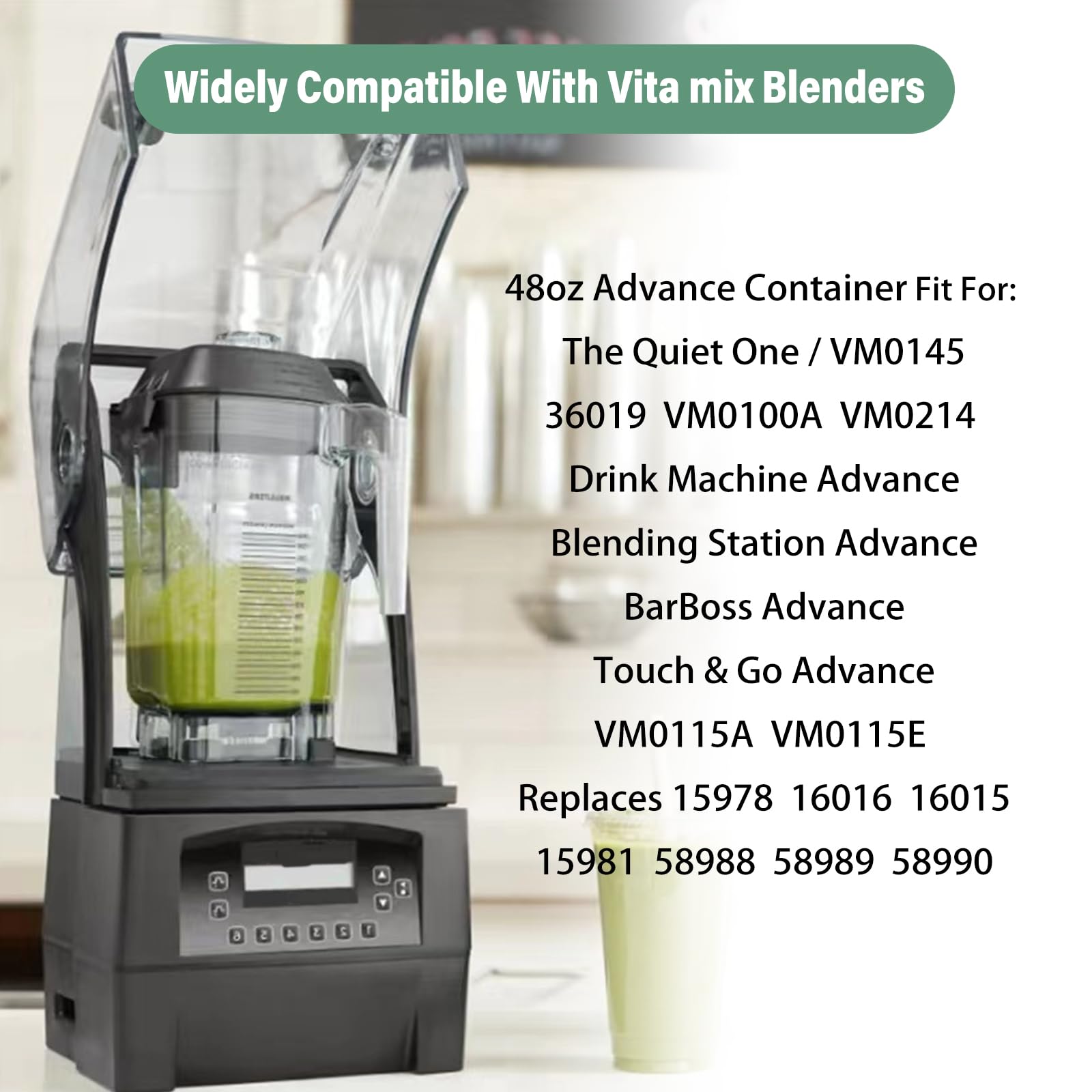 Vitamix Blender Pitcher 48oz - Compatible with VM0145, VM0100A - Perfect for Smoothies & Juicing