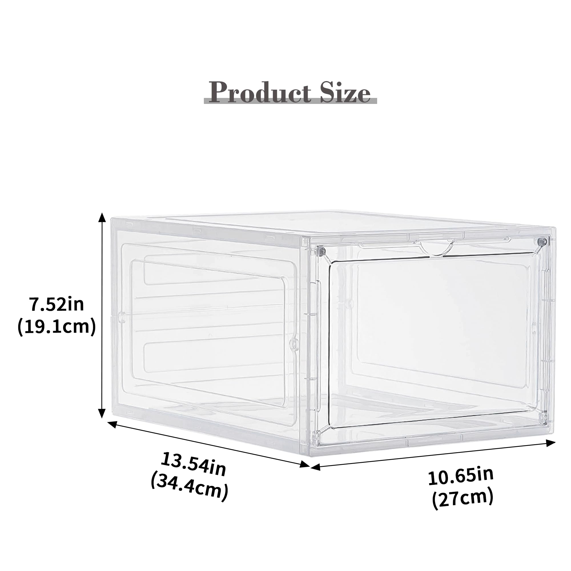 6 Pack Clear Plastic Storage Bins with Lids & Magnetic Acrylic Door - 19 Qt Stackable Storage Containers for Home & Office Organization | Perfect for Pantry, Closet, Garage & Toy Storage