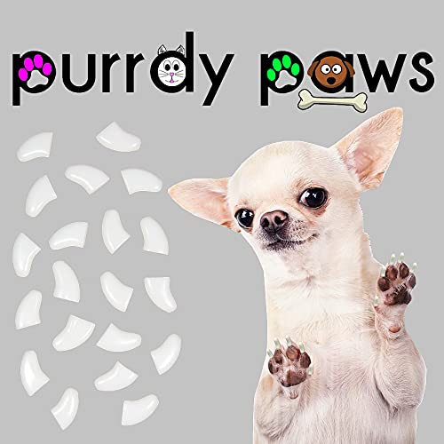 Soft Nail Caps for Small Dogs - White Pet Claw Covers for Grooming & Protection - Perfect for Hardwood Floors, Furniture Protection & Stress-Free Nail Care