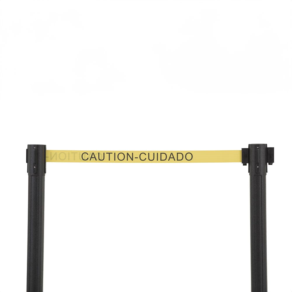 6.5ft Retractable Safety Belt Barrier - 2 Pack Tool-Free Assembly Stanchion for Crowd Control - Made in USA | Perfect for Events, Queues & Social Distancing