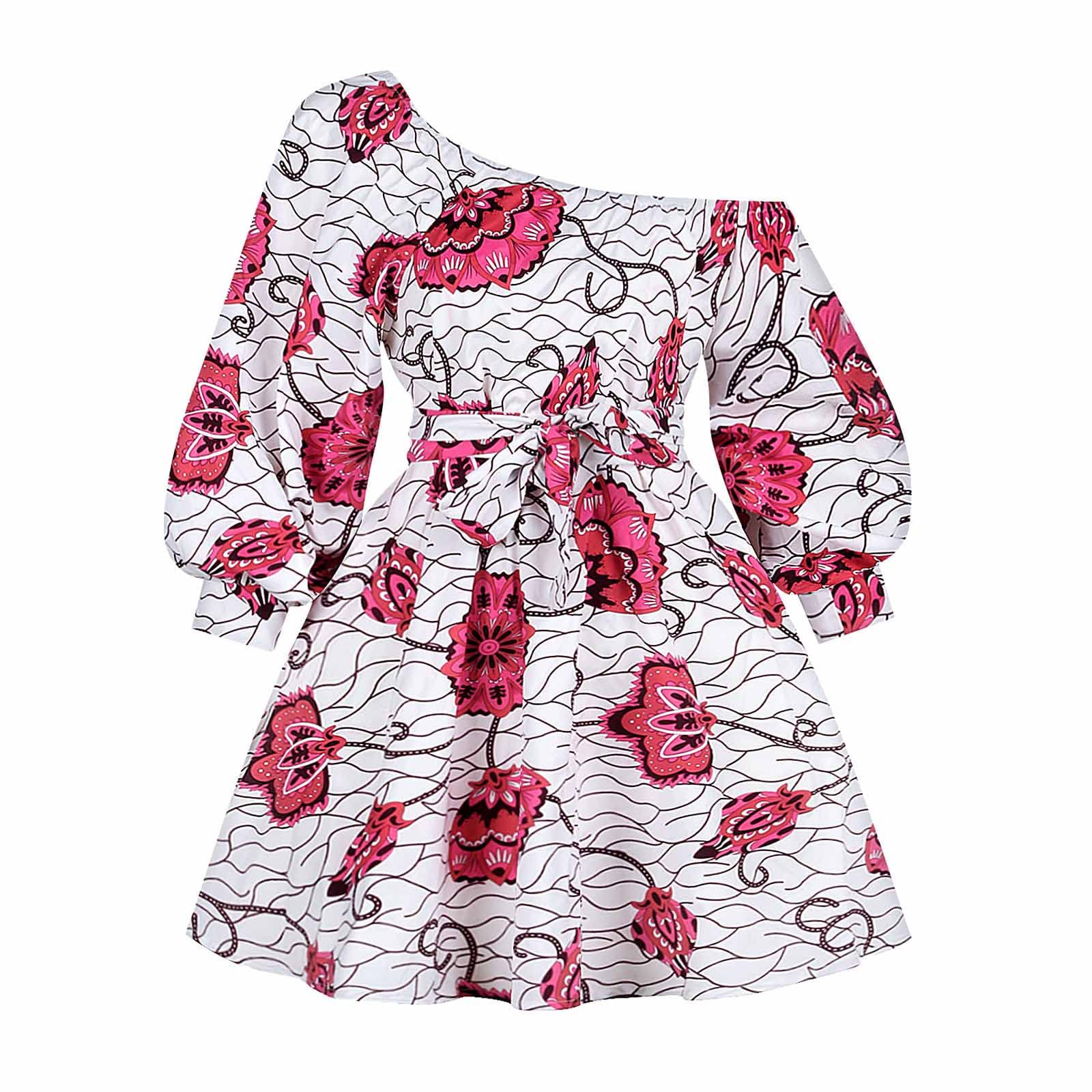 Women's Summer Cocktail Dress - Diagonal Neck Short Skirt Casual Party Dress for Women | Perfect for Cocktail Parties, Date Nights & Summer Outings