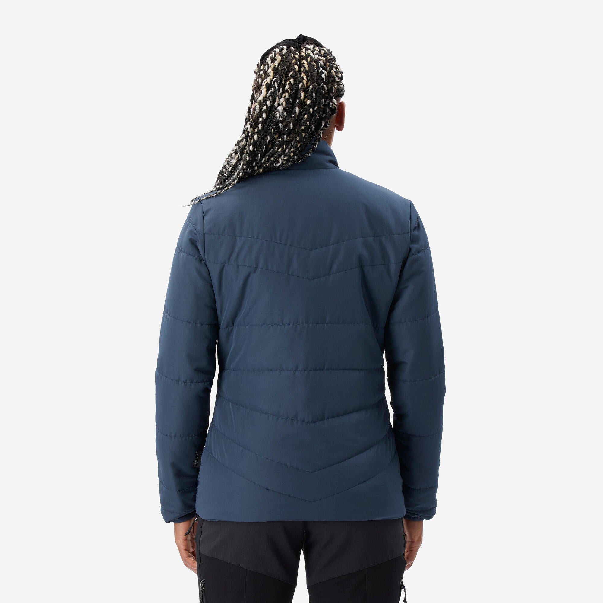 Forclaz Women's Synthetic Insulated Mountain Backpacking Jacket with Padding - Lightweight, Water-Resistant for Hiking & Outdoor Adventures (32°F/0°C Rating) - Perfect for Camping, Trekking & Cold Weather Activities