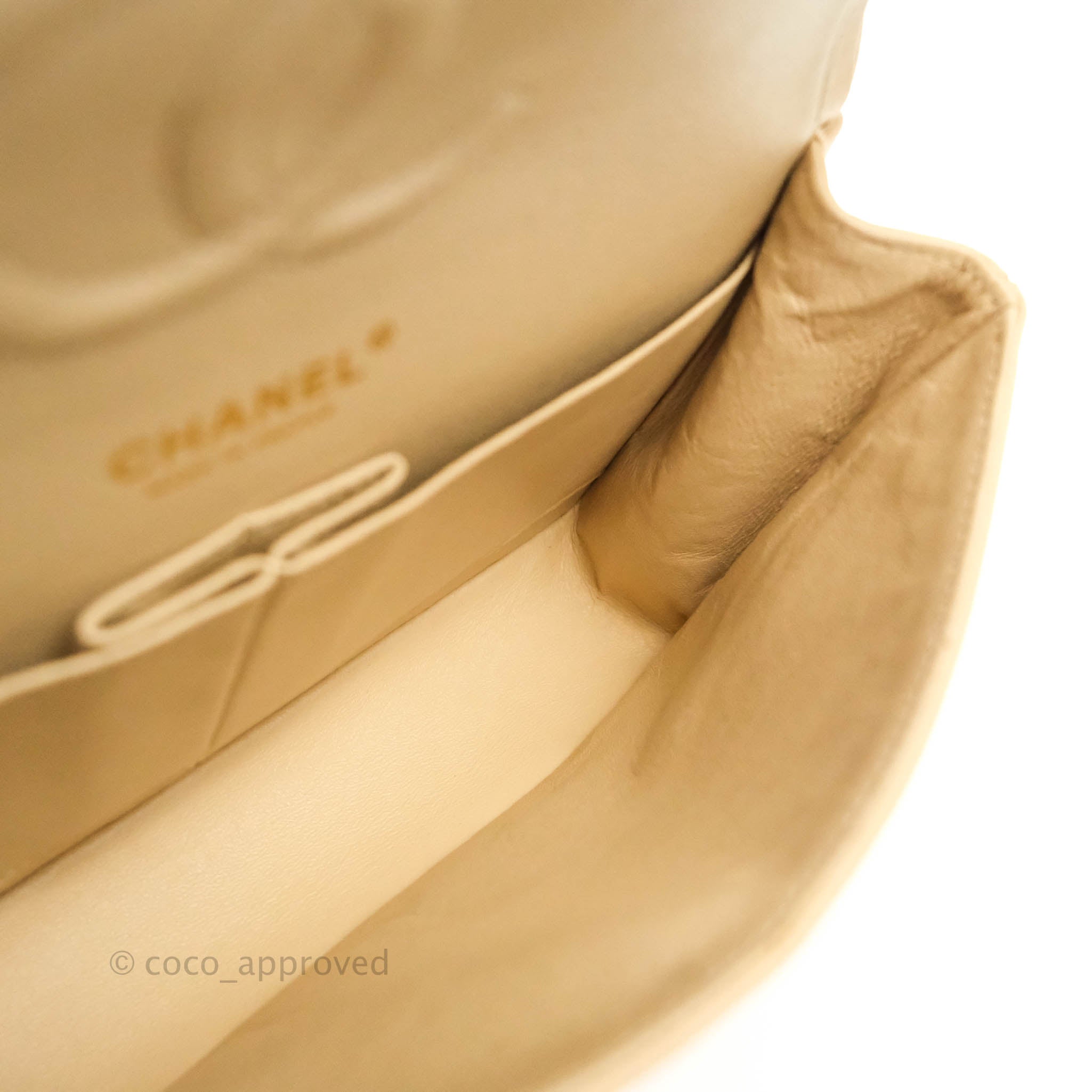 Chanel Classic M/L Medium Double Flap Bag in Beige Caviar Leather with Gold Hardware - Luxury Handbag for Women, Perfect for Work, Date Night & Special Occasions