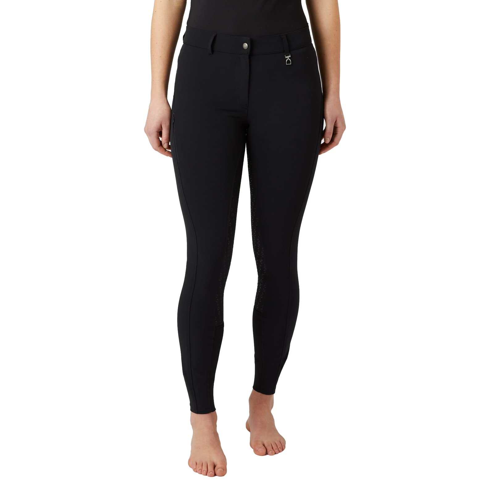 HORZE Mila Women's High Waist Silicone Full Seat Equestrian Breeches with Phone Pocket - Perfect for Horse Riding, Training & Outdoor Activities