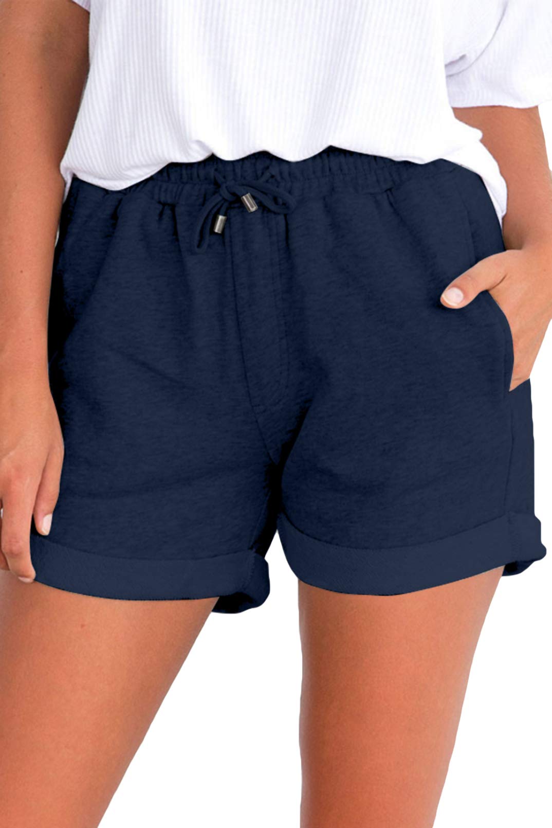 Paitluc Women's Workout Shorts - Mid Waist Sports Shorts with Pockets, Lightweight & Stretchy for Running, Yoga & Gym