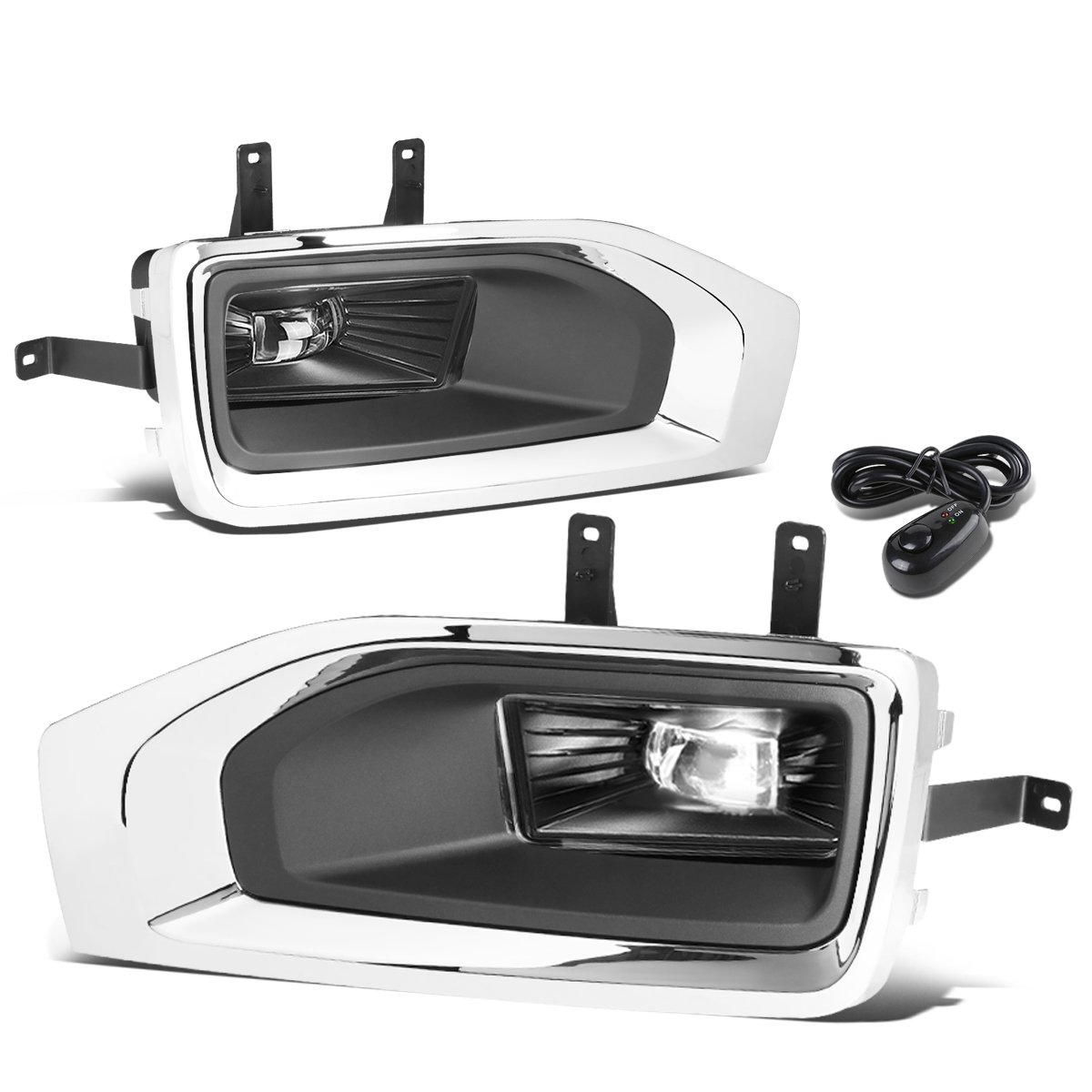 DNA MOTORING FL-ZTL-263-CH LED Fog Light Kit with Bezel & Switch - Compatible with 2007-2008 Cadillac Escalade, 2007-2013 Chevy Avalanche, 2007-2015 Chevy Silverado - Upgrade for Off-Road & Night Driving Visibility