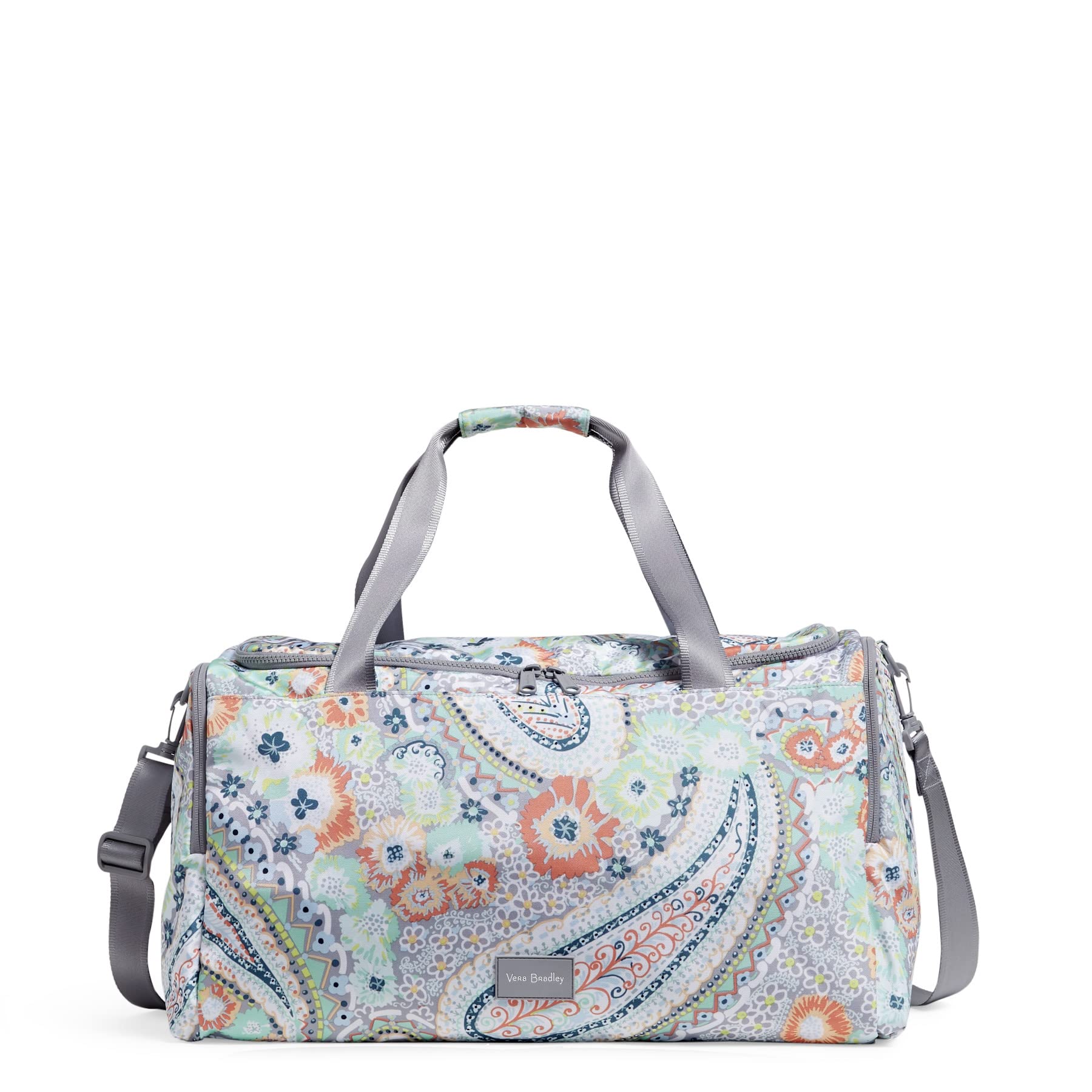 Vera Bradley Women's Recycled Lighten Up Reactive Travel Duffle Bag - Eco-Friendly Carry-On Luggage for Weekend Trips, Gym & Work Commute | Stylish & Lightweight Travel Accessory