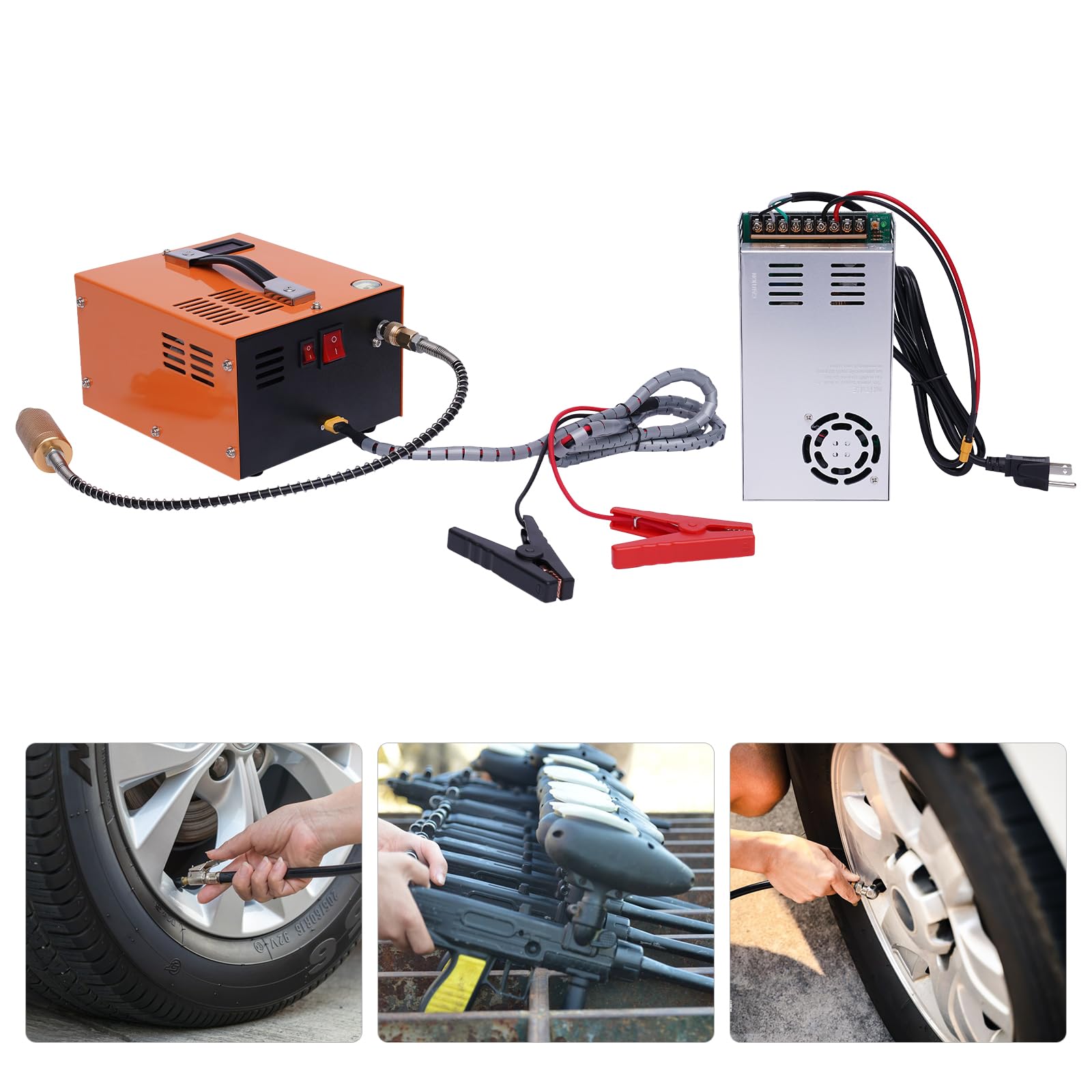 High-Power 250W 12V PCP Air Compressor - 300Bar/4500 PSI Portable High Pressure Air Pump with 12500RPM Cooling Fan | For PCP Air Rifles, Paintball Tanks & Air Pistols | Hunting, Shooting Sports & Outdoor Activities