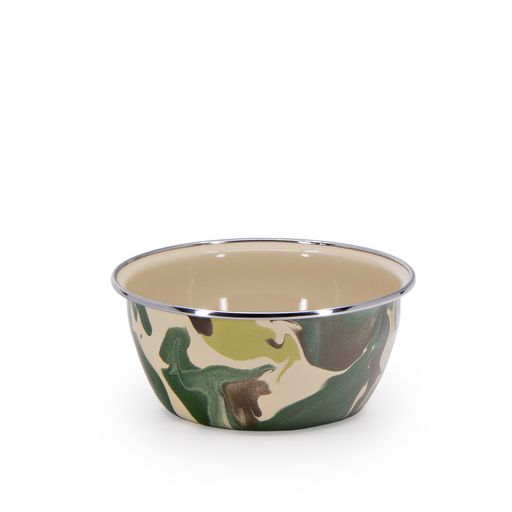 Camouflage Enamel Bowls Set of 4 - Durable Camping & Picnic Dishes for Cereal, Salad, Soup - Perfect for Outdoor Adventures & Rustic Kitchen Decor