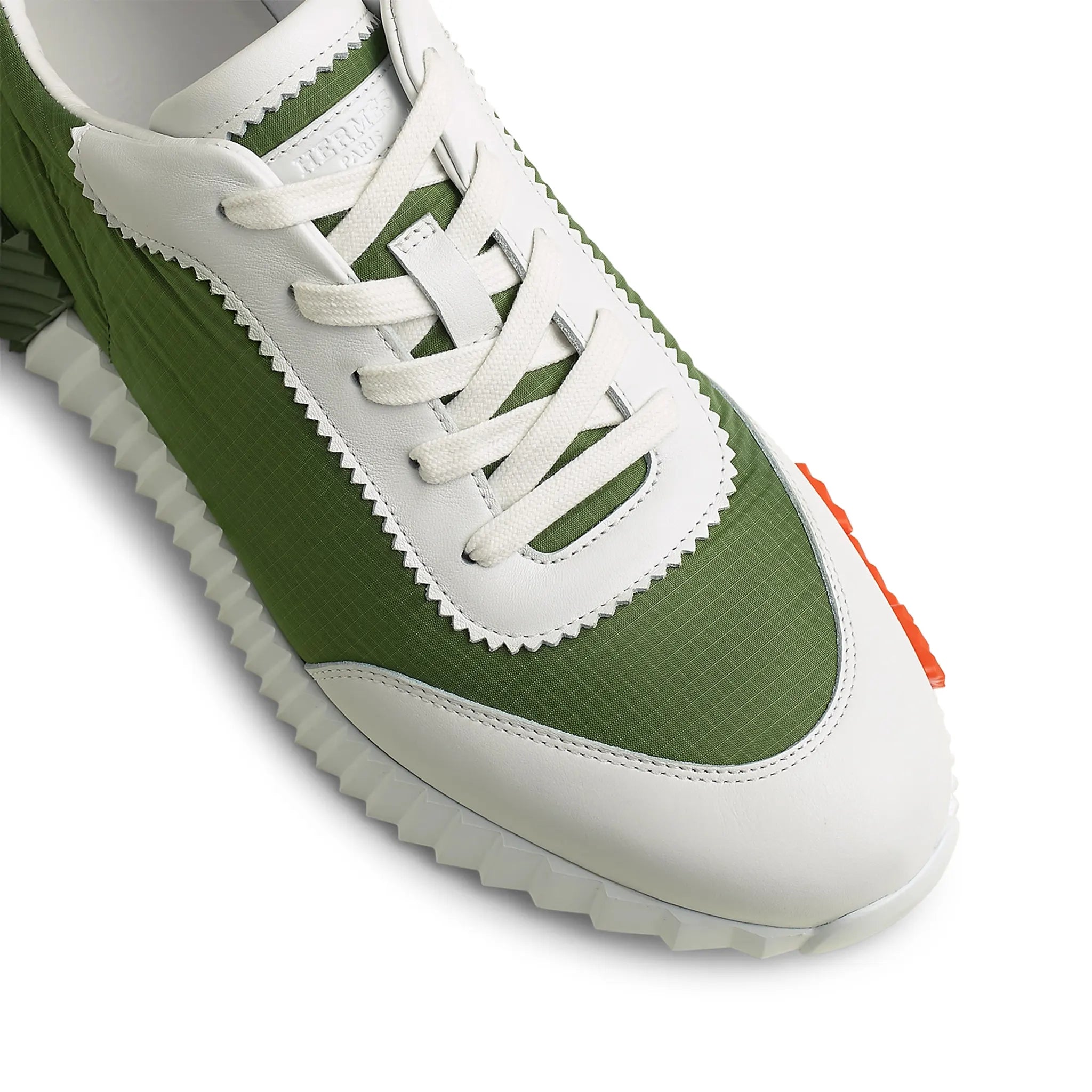 Hermès Paris Ripstop Bouncing Sneakers - Matcha White & White Luxury Athletic Shoes for Men | Comfortable Running, Gym Workout & Casual Streetwear Fashion