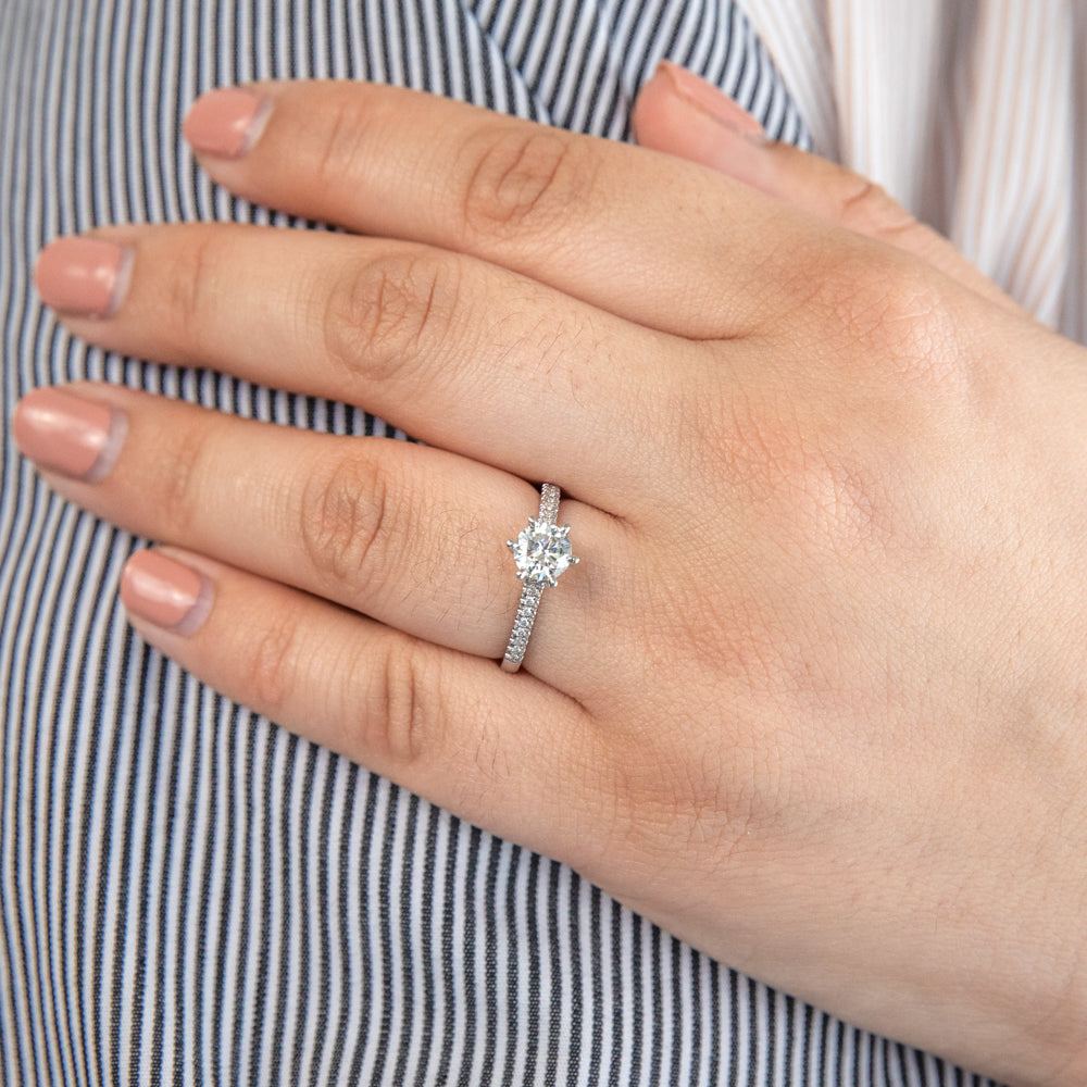 18K White Gold 0.80 Carat Solitaire Engagement Ring with 0.70 Carat GIA Certified Diamond - Perfect for Proposals, Anniversaries & Special Occasions