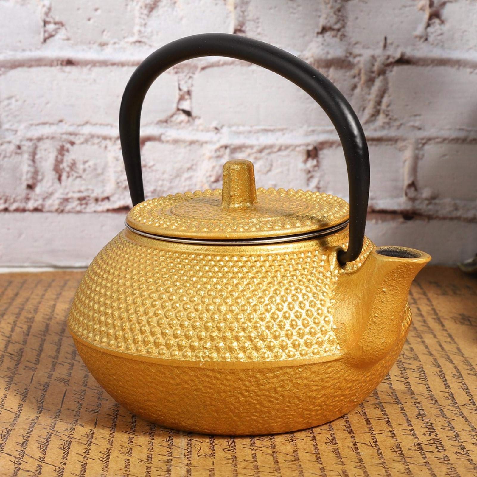 Premium Cast Iron Teapot with Infuser - 10Oz Japanese Tetsubin Stovetop Tea Kettle - Gold Iron Teapot for Loose Leaf Tea - Perfect for Home, Office & Traditional Tea Ceremonies