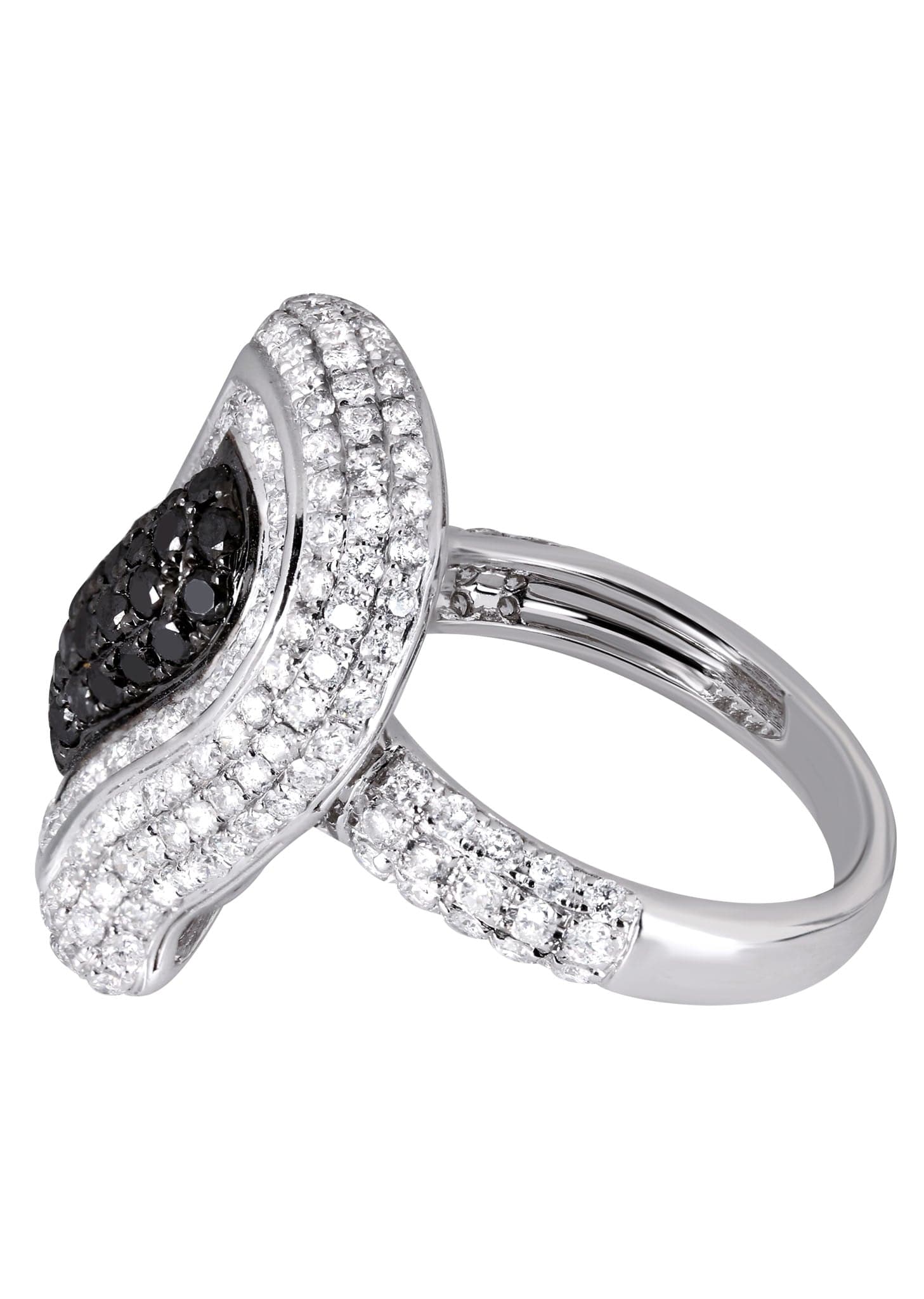 14K Gold Black Diamond Cocktail Ring for Women | 2.82 Carat Genuine Diamond | 8.53 Grams | Elegant Evening Party & Wedding Jewelry Gift
