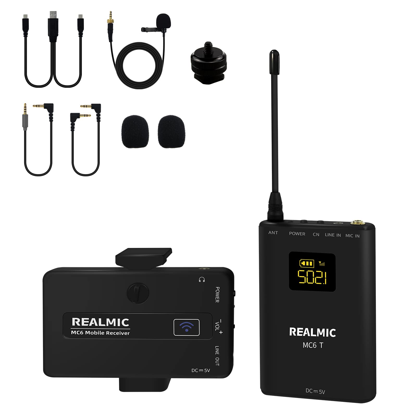 Wireless Lavalier Microphone for iPhone Android, DSLR Cameras, Camcorders & Smartphones - Clip-on Lapel Mic System for Interviews, Podcasting, TikTok, YouTube, Facebook Live Streaming & Short Video Recording - Perfect for Content Creators, Vloggers & Online Meetings