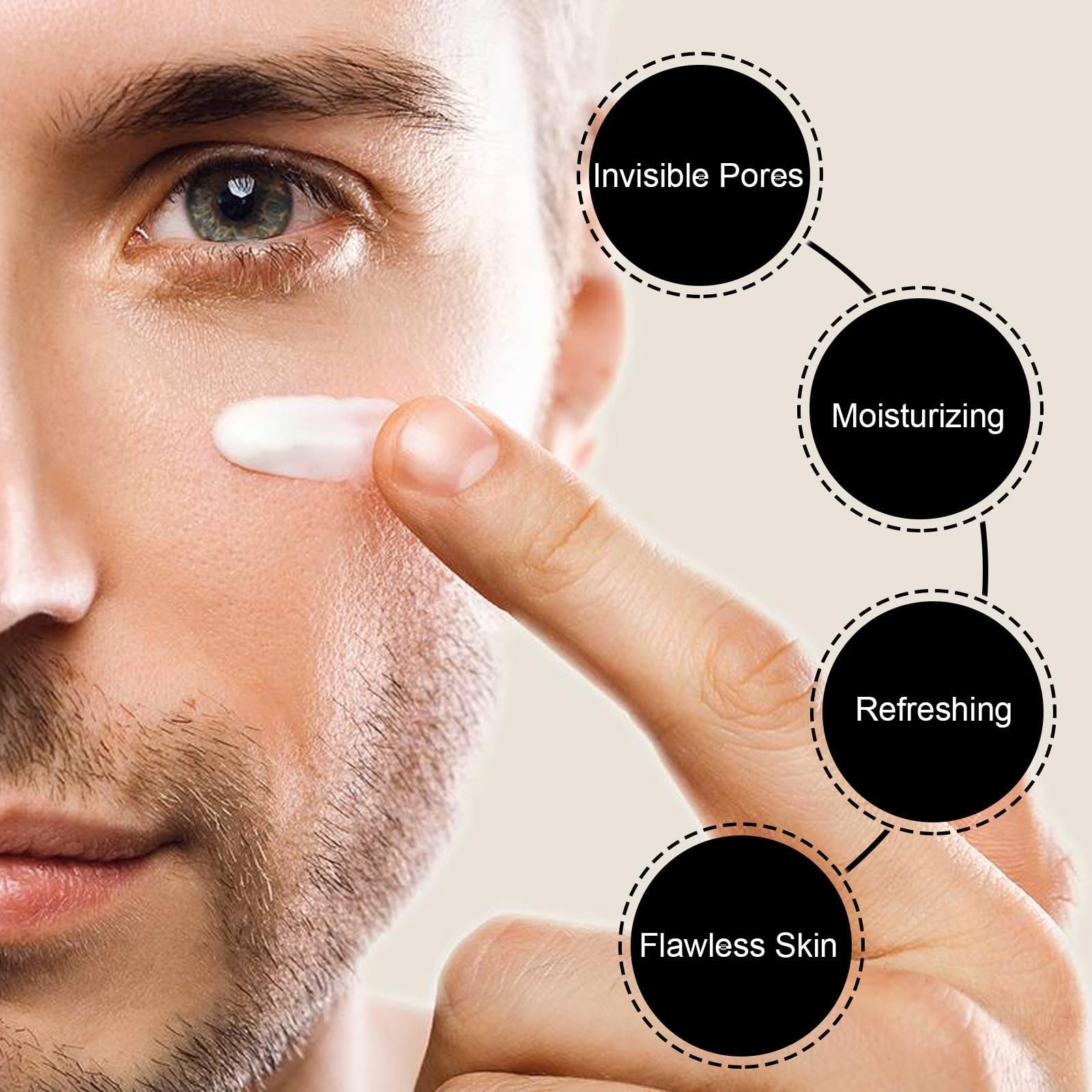 Mancodes Men's Moisturizing Concealer & Makeup Cream - Natural Color for Face, Skin Care & Daily Grooming - Perfect for Covering Blemishes, Dark Circles & Evening Skin Tone