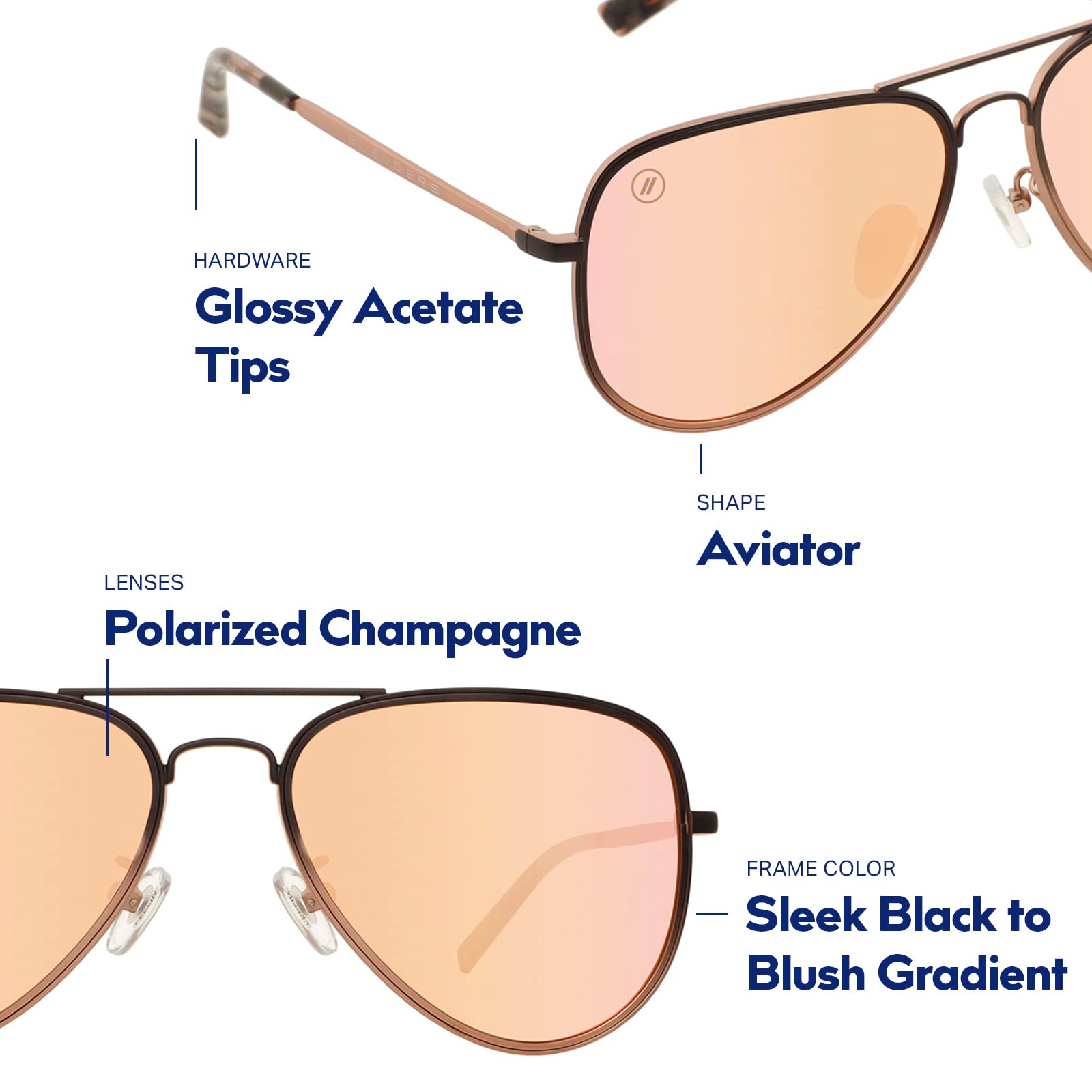 Blenders Eyewear A Series Aviator Polarized Sunglasses for Men & Women – 100% UV Protection – Stylish & Durable – Perfect for Driving, Outdoor Sports & Beach Vacations