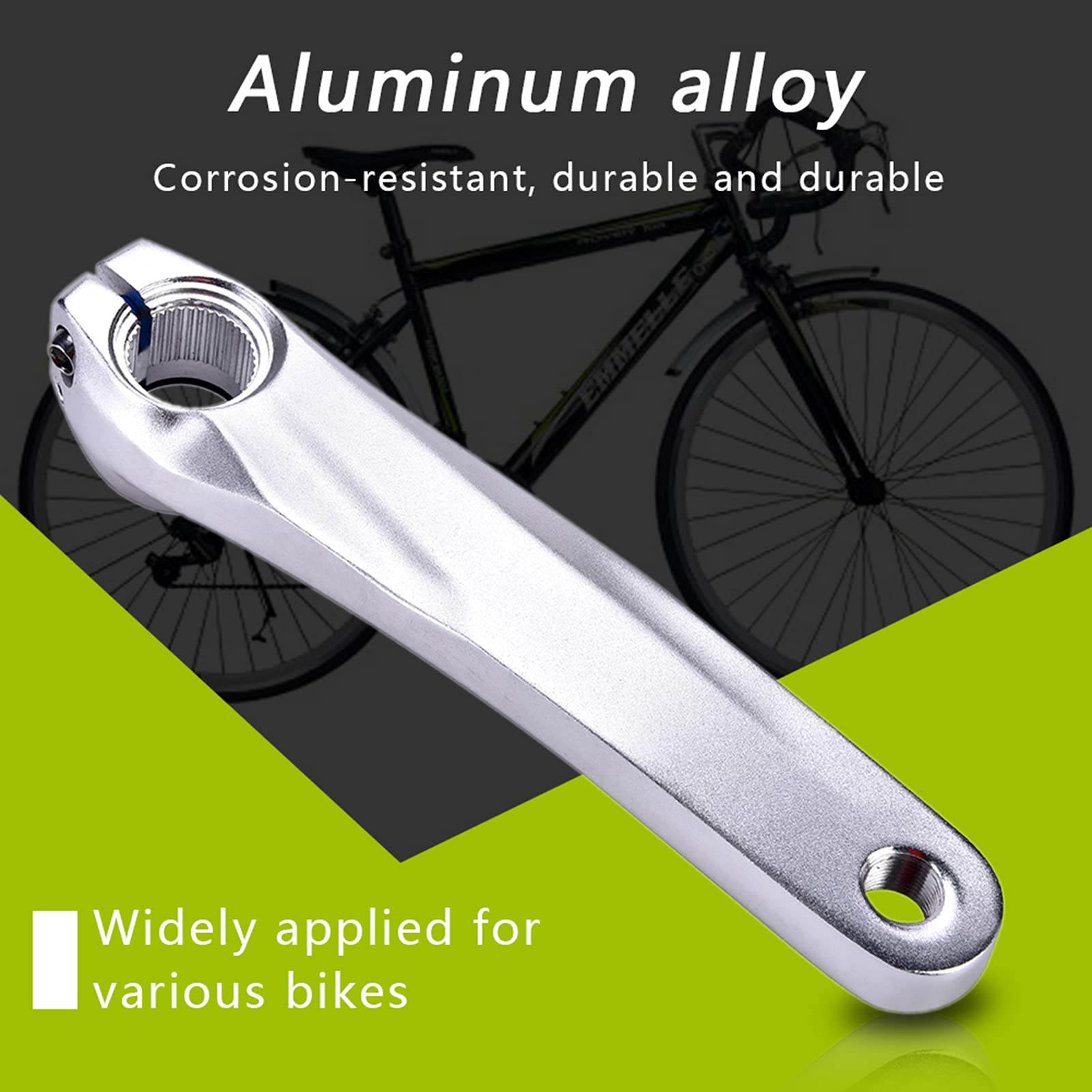 **170mm Aluminum Alloy Bike Crank Arm Set - Left & Right Replacement for Mountain & Road Bikes - Square Hole (Rhombic Hole) - Durable & Lightweight - Perfect for Cycling, Commuting & Off-Road Adventures**