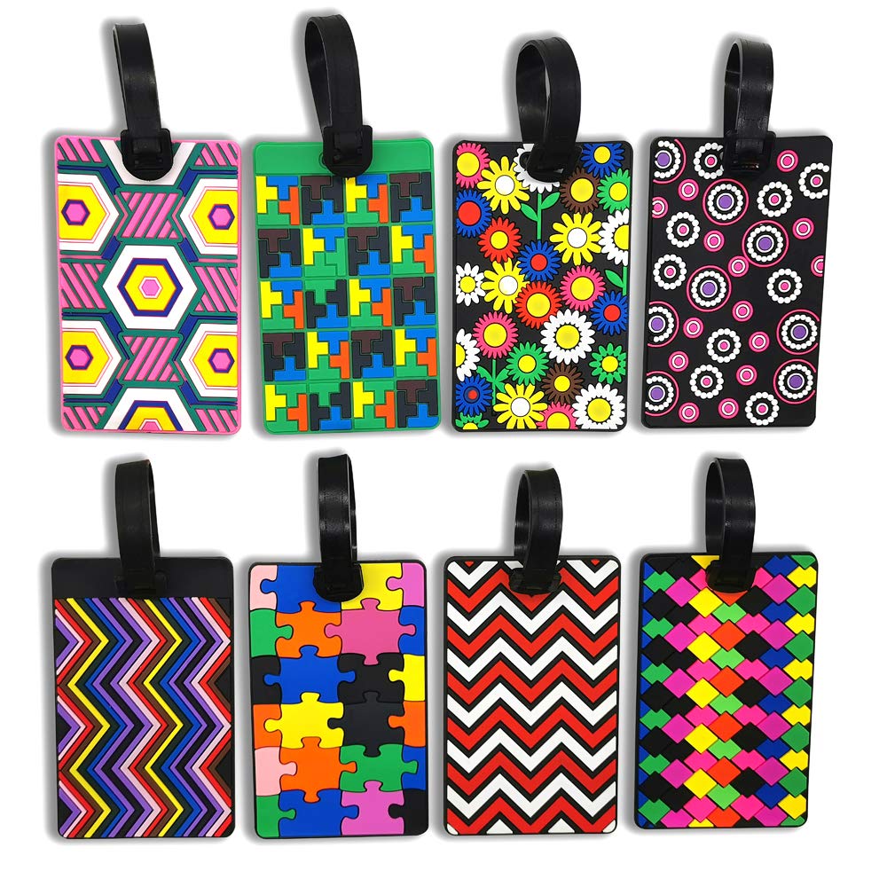 8-Piece Personalized Travel Luggage Tags Set - Waterproof ID Card Holders & Business Card Cases for Suitcases, Backpacks, and Carry-On Bags - Perfect for Airports, Business Trips, and Family Vacations