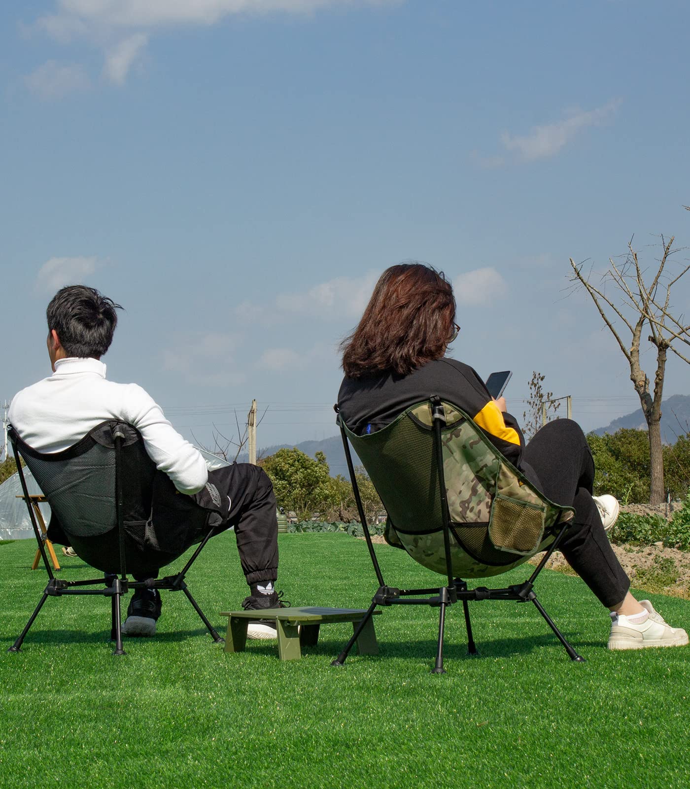 iClimb Mini Folding Table with 2 Anti-Sinking Chairs - Ultralight Portable Camping Set for Couples, Backpacking, Hiking, Beach & Outdoor Concerts | Perfect for Picnics, Tailgating and RV Trips