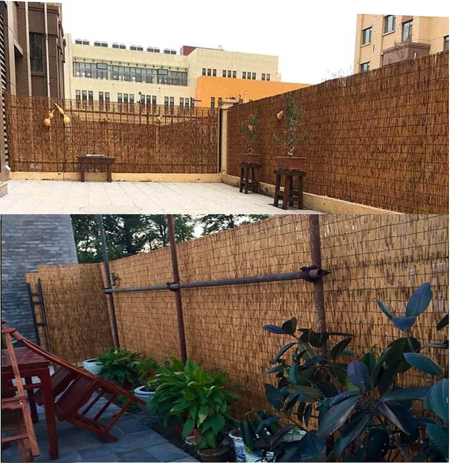 4FT Balcony Reed Fence - Natural Bamboo Privacy Screen for Patio, Outdoor Garden & Gallery - 2FT & 3FT Height Options - Perfect for Backyard Shade, Deck Partition & Balcony Cover