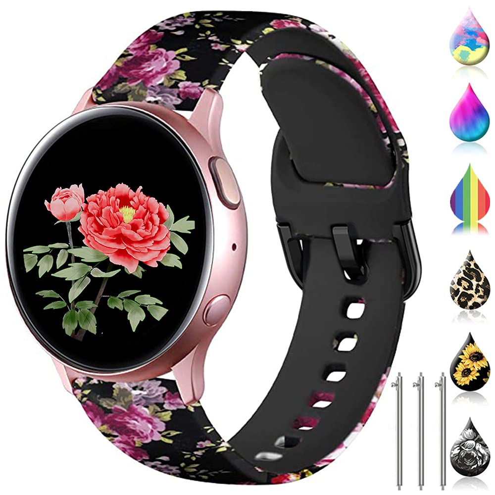 TOOLAIK 20mm Sports Watch Band Compatible with Samsung Galaxy Watch 6 Classic 47mm/43mm, Watch 5/5 Pro, Watch 4, Galaxy Watch 3 41mm & Active 2 40mm/44mm - Durable Silicone Wristband for Men & Women - Perfect for Running, Gym Workouts & Daily Wear