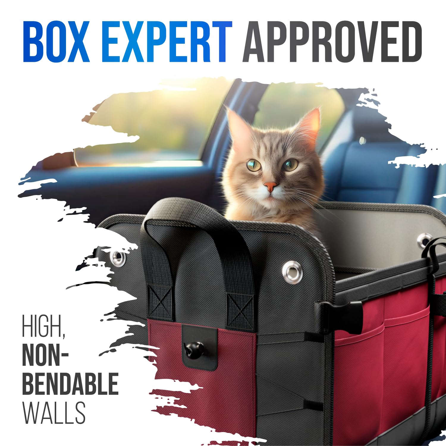 Premium Car Trunk Organizer - Large Collapsible Storage Box with Adjustable Compartments | Heavy-Duty SUV/Truck Cargo Organizer | Waterproof Non-Slip Grocery & Tool Storage | Perfect for Road Trips, Camping & Daily Commute