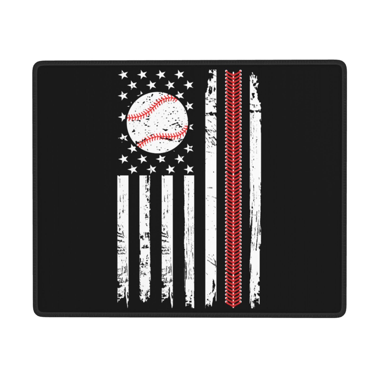 SIYTUAU USA Flag Baseball Mouse Pad - Waterproof, Non-Slip Rubber Gaming Mouse Mat for Laptop & Office (7x9 Inches) - Perfect for Work, Gaming & Patriotic Home Decor