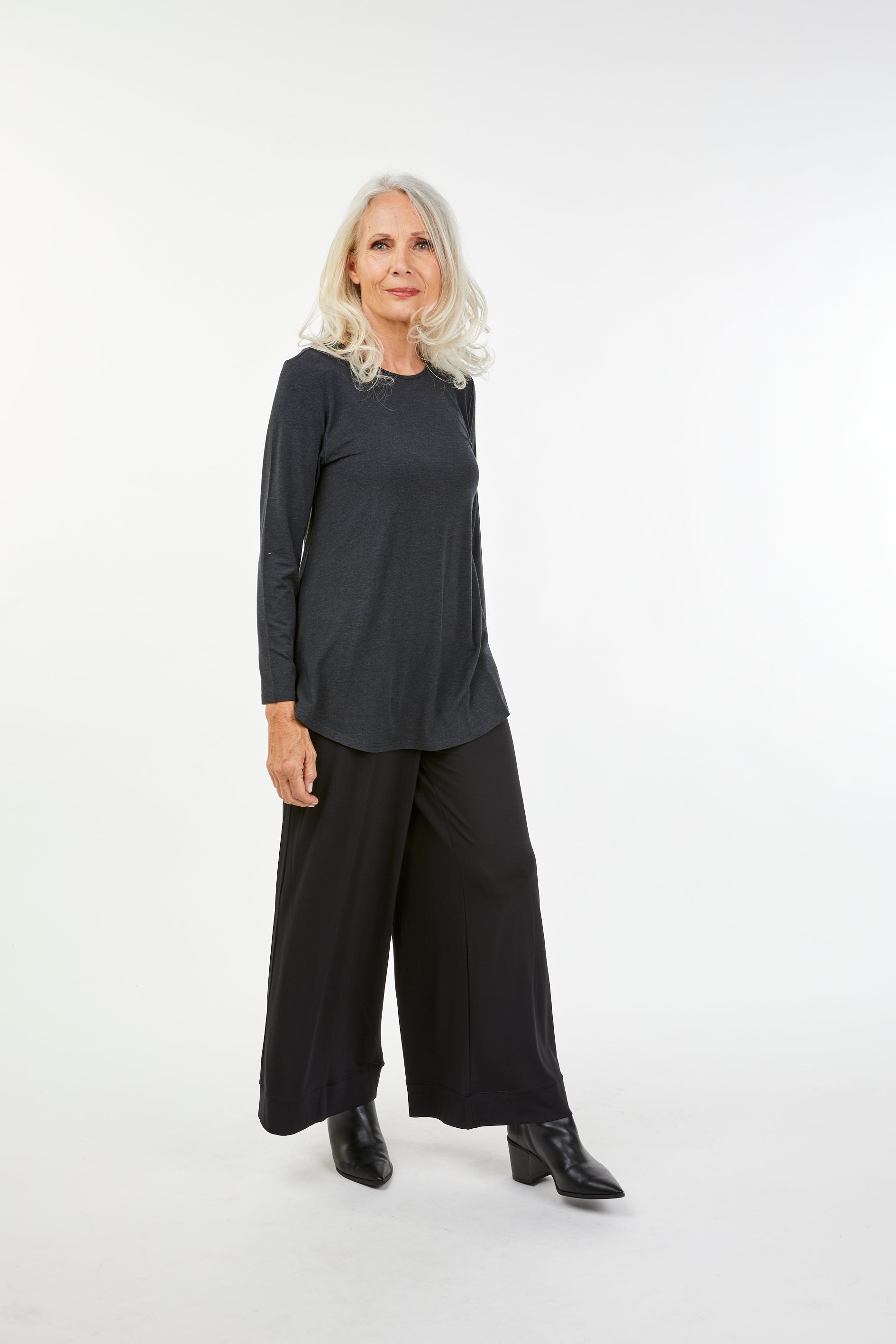 Tani Cara Long Sleeve Marle Top for Women - Soft Cotton Blend Casual Shirt - Perfect for Work, Date Night & Everyday Wear
