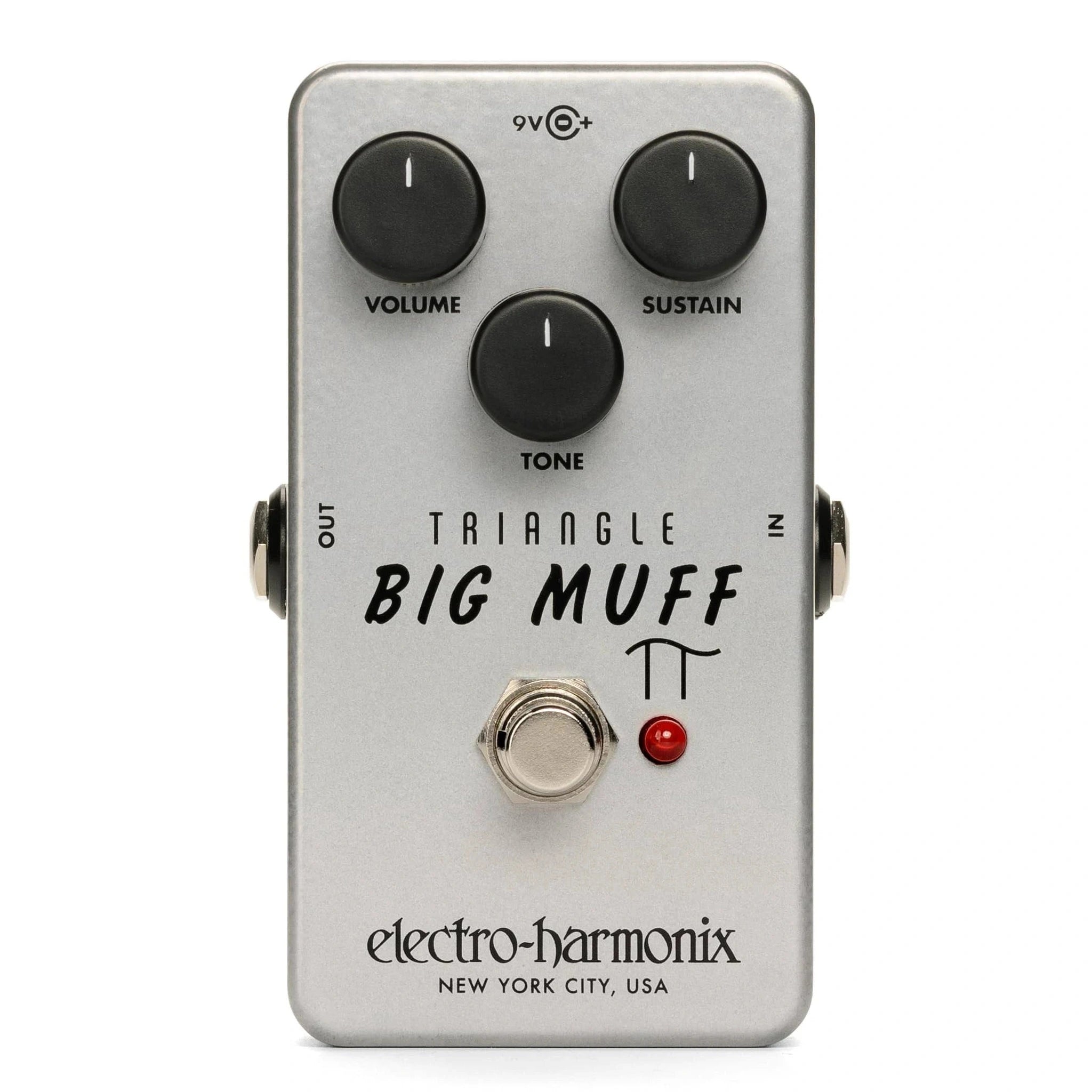 Electro Harmonix Triangle Big Muff Distortion/Sustainer Guitar Effects Pedal - Vintage Fuzz Tone for Rock, Blues & Shoegaze - Perfect for Stage & Studio Recording