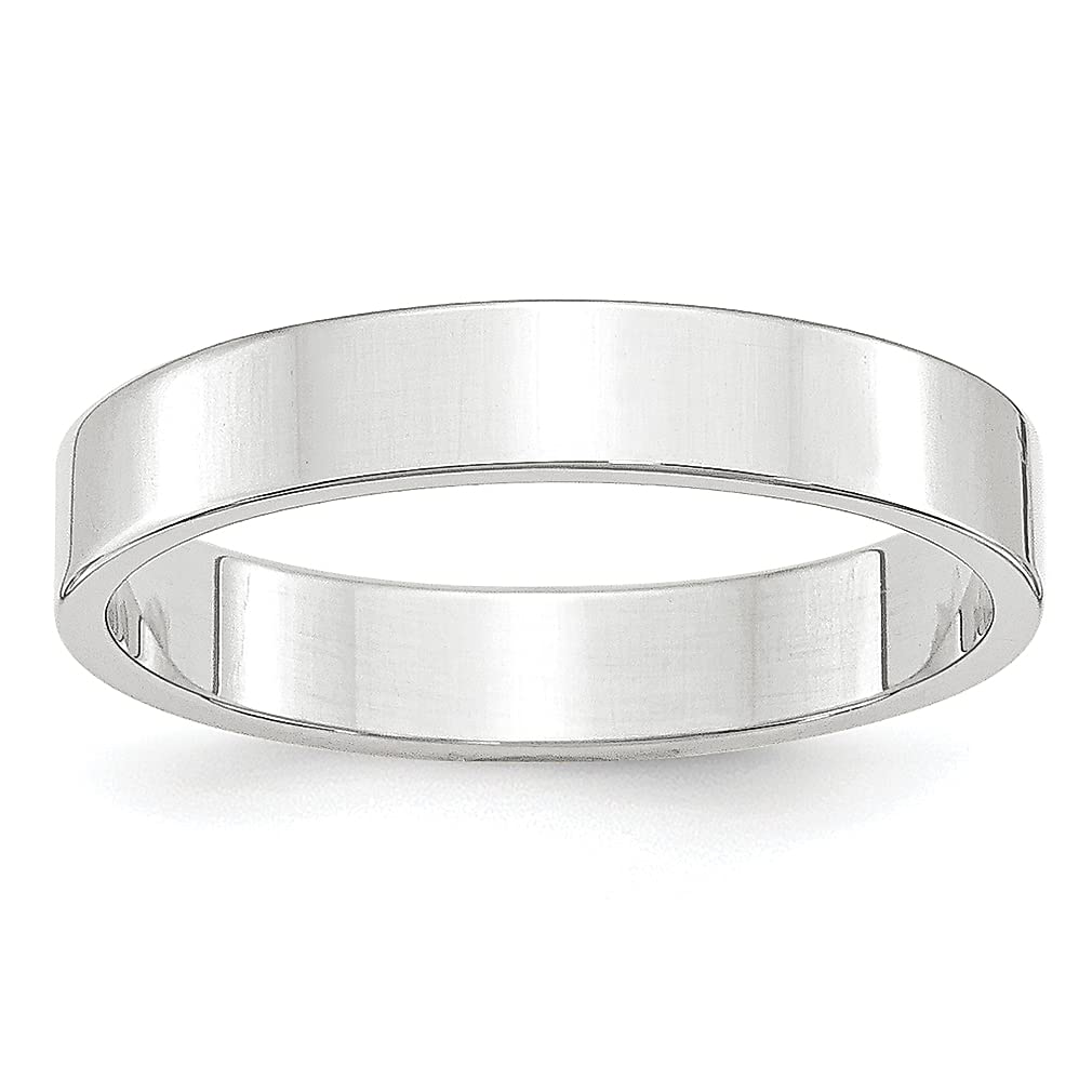 14K White Gold 4mm Lightweight Flat Wedding Band Ring for Men - Size 12 Classic Comfort Fit Wedding Ring, Anniversary Gift for Husband, Dad, Boyfriend - Perfect for Everyday Wear, Special Occasions & Gifts