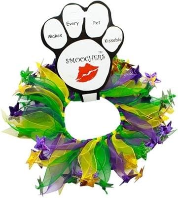 Mardi Gras Star Party Dog Collar - Glitter Pet Collar for Small Medium Large Dogs - Adjustable Sparkle Costume Accessory for Carnival, Halloween, Christmas & Dress Up Parties