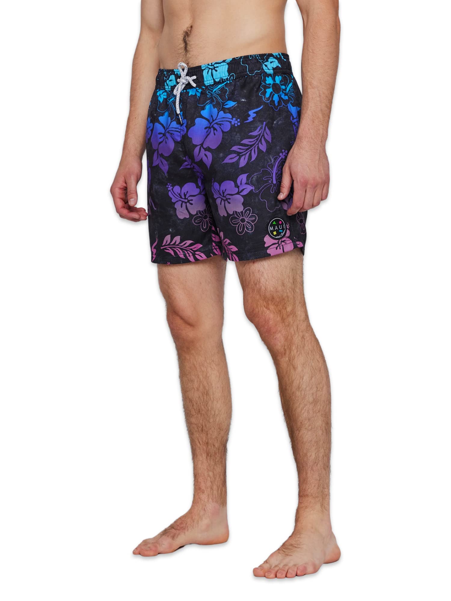 Maui & Sons Hula Magic Swim Shorts for Men - Quick Dry, Comfortable Pool & Beach Swimwear - Perfect for Swimming, Surfing, and Summer Vacation