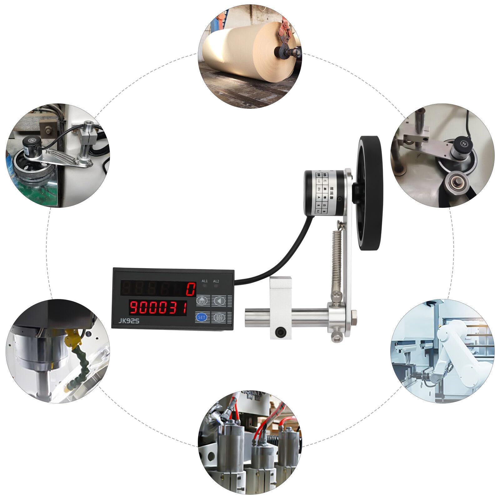 Digital Meter Counter with Rolling Wheel & Rotary Encoder - High Accuracy Length Measuring Tool for Fabric, Wire, Pipe & Textile Measurement | Perfect for Construction, Sewing & Industrial Applications