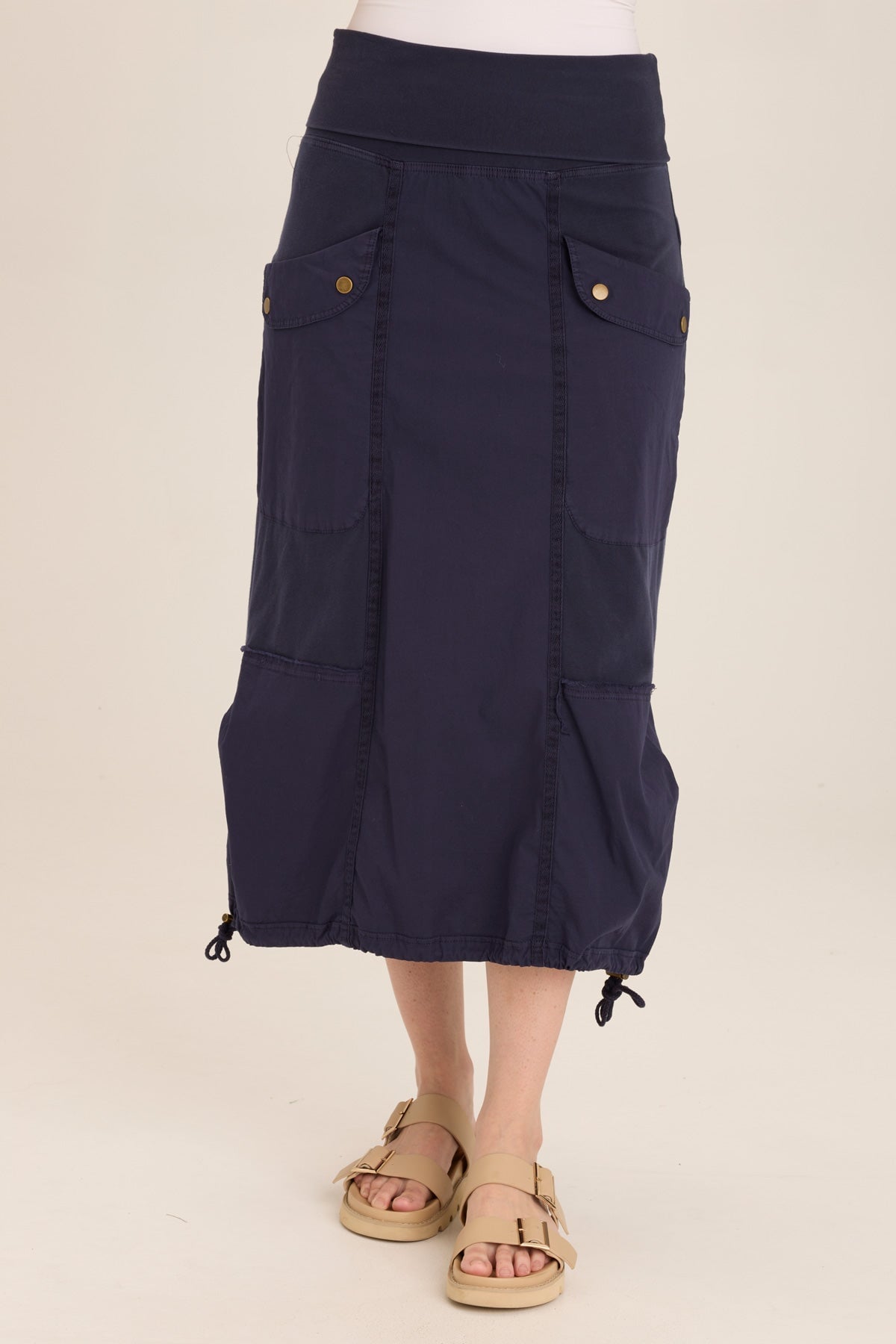 Marconi Cargo Cinch Bubble Hem Midi Skirt for Women - Stylish Casual & Streetwear Outfits - Perfect for Daily Wear, Work, and Weekend Adventures
