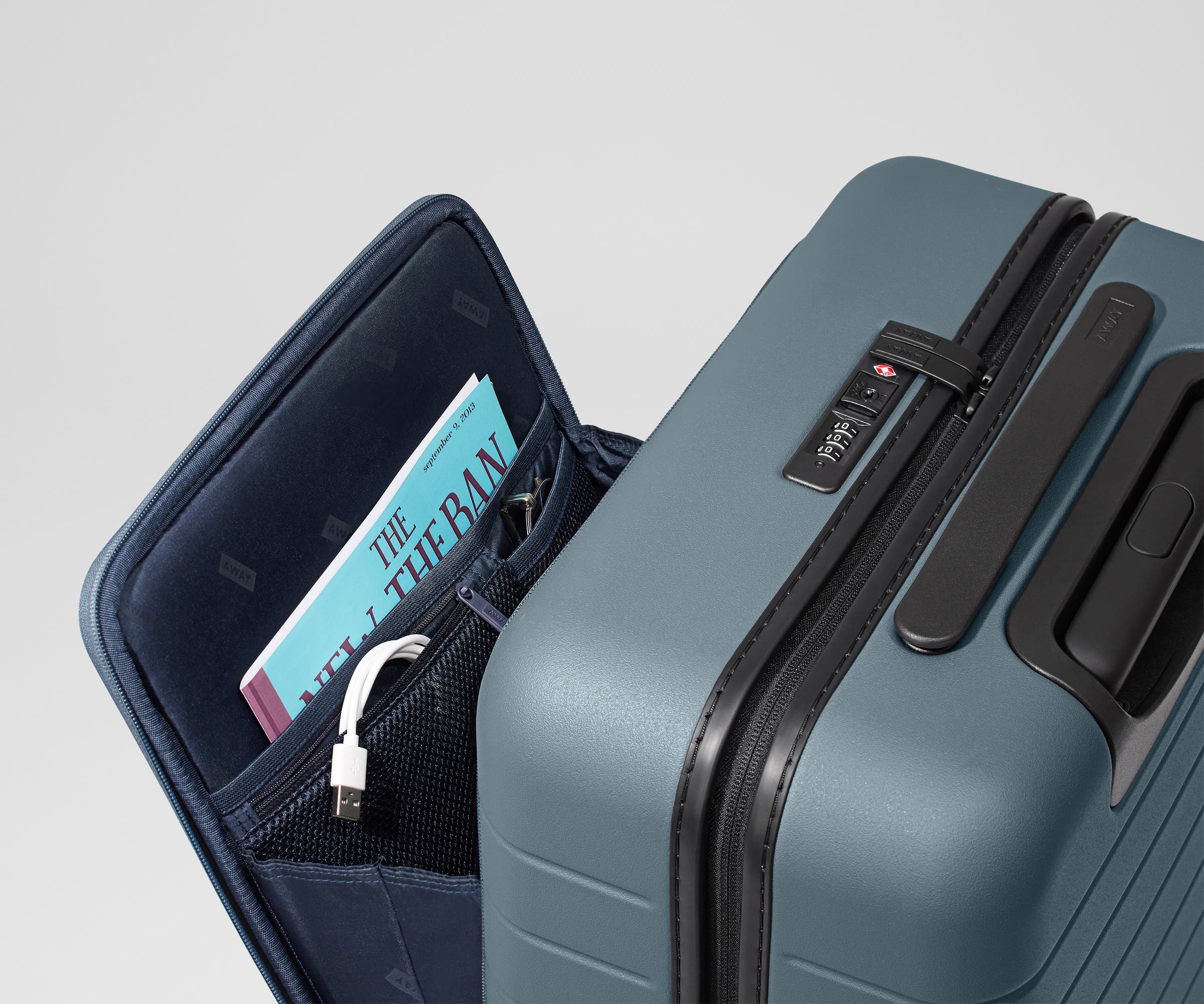 Executive Bigger Carry On Luggage in Coast Blue - Perfect for Business Travel & Weekend Getaways