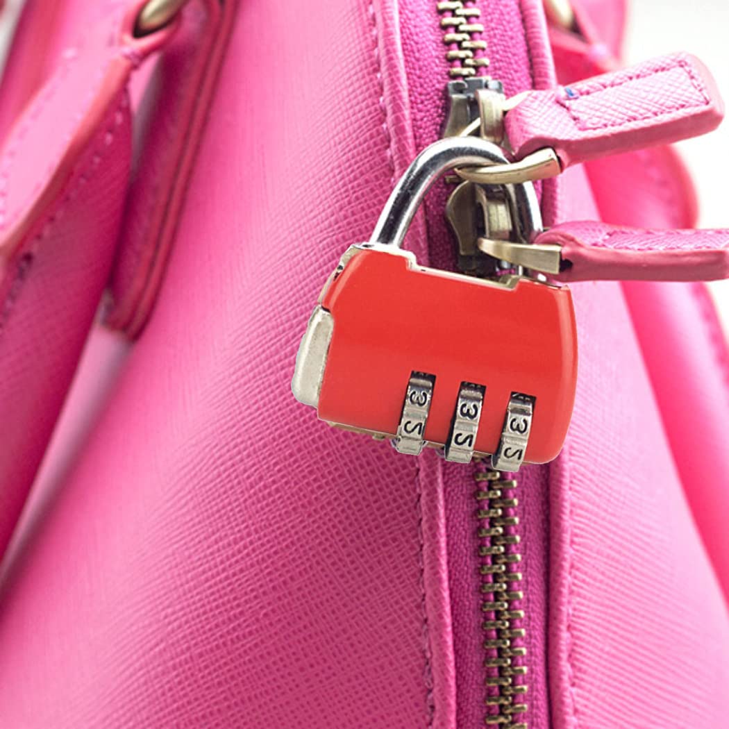 Stylish Red Handbag-Shaped 3-Digit Combination Padlock for Women & Girls - Secure Mini Luggage Lock for Travel, Lockers, Suitcases & Backpacks (1-Piece Set) - Perfect for Airport Security, Gym Lockers & School Use