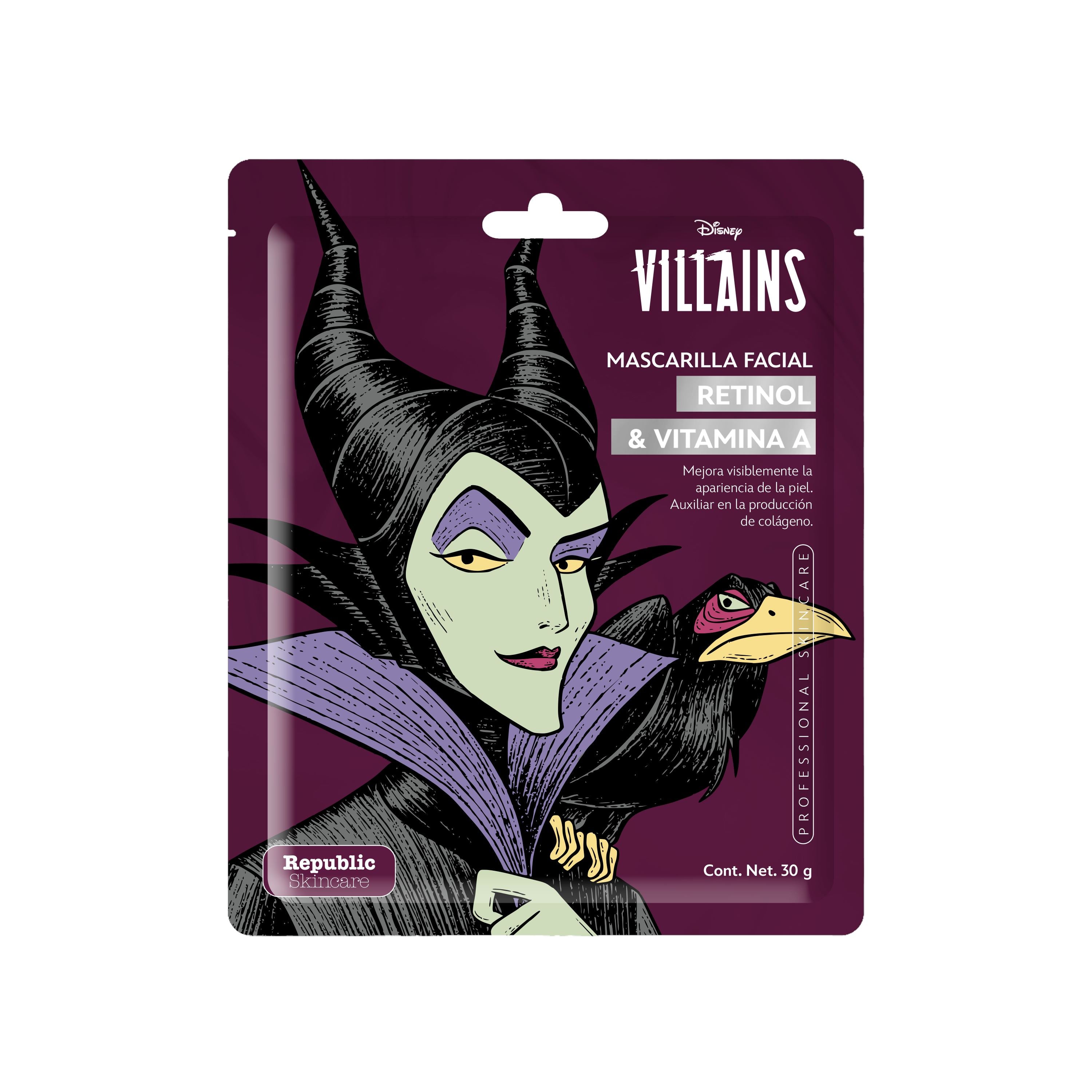 12-Pack Maleficent Retinol (Vitamin A) Beauty Face Masks - Hydrating & Anti-Aging Sheet Mask Set for Glowing Skin - Perfect for Spa Night, Self-Care Routine, and Gift Giving