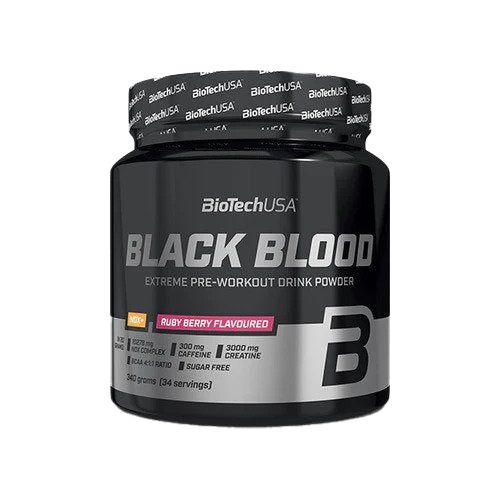 BioTechUSA Black Blood NOX+ Tropical Fruit 330g Pre-Workout Powder - Energy Booster for Gym & Fitness | Supports Endurance & Muscle Performance