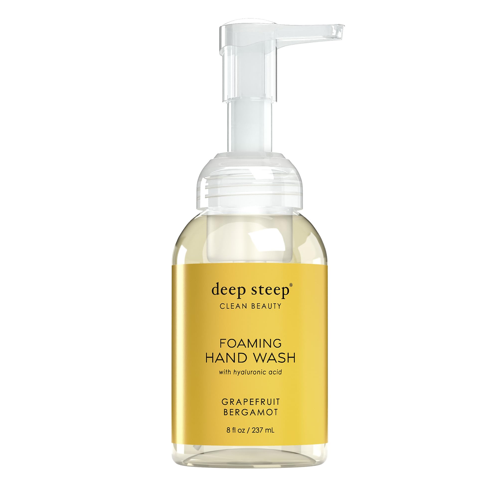 Deep Steep Foaming Hand Wash 8oz - Grapefruit Bergamot Scent | Natural Moisturizing Hand Soap | Refreshing Citrus Aroma for Bathroom, Kitchen & Office Use