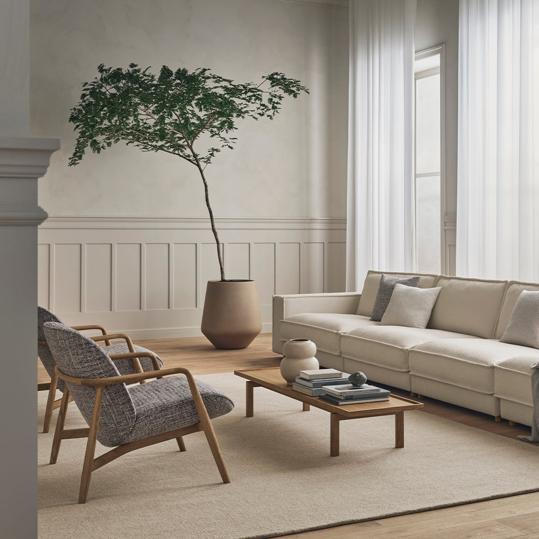 Bowie Lounge Chair - Modern Accent Chair for Living Room, Bedroom & Office - Comfortable Upholstered Armchair with Wooden Legs - Perfect for Relaxing, Reading & Decorating Your Home