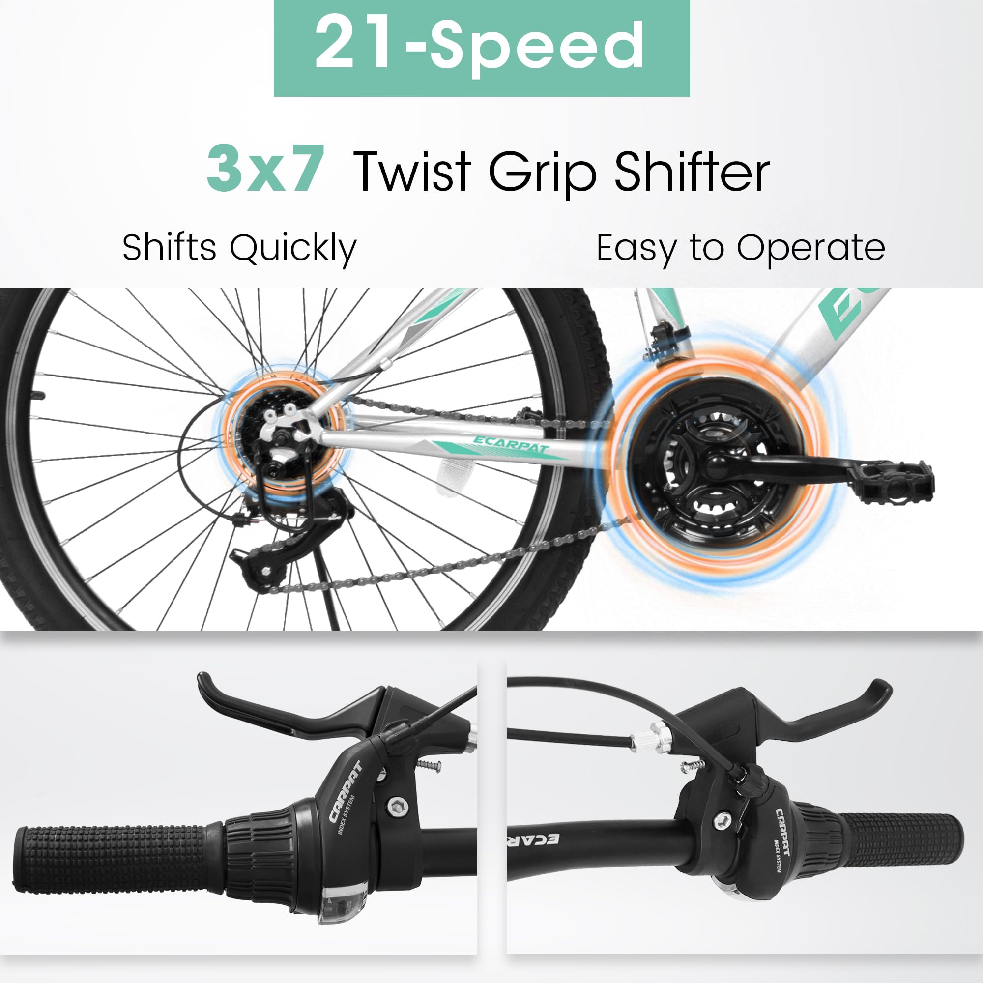 **24/26/27.5 Inch Full Suspension Mountain Bike for Men & Women - 21-Speed Aluminum/Steel Frame - Perfect for Commuting, Trail Riding & Off-Road Adventures**