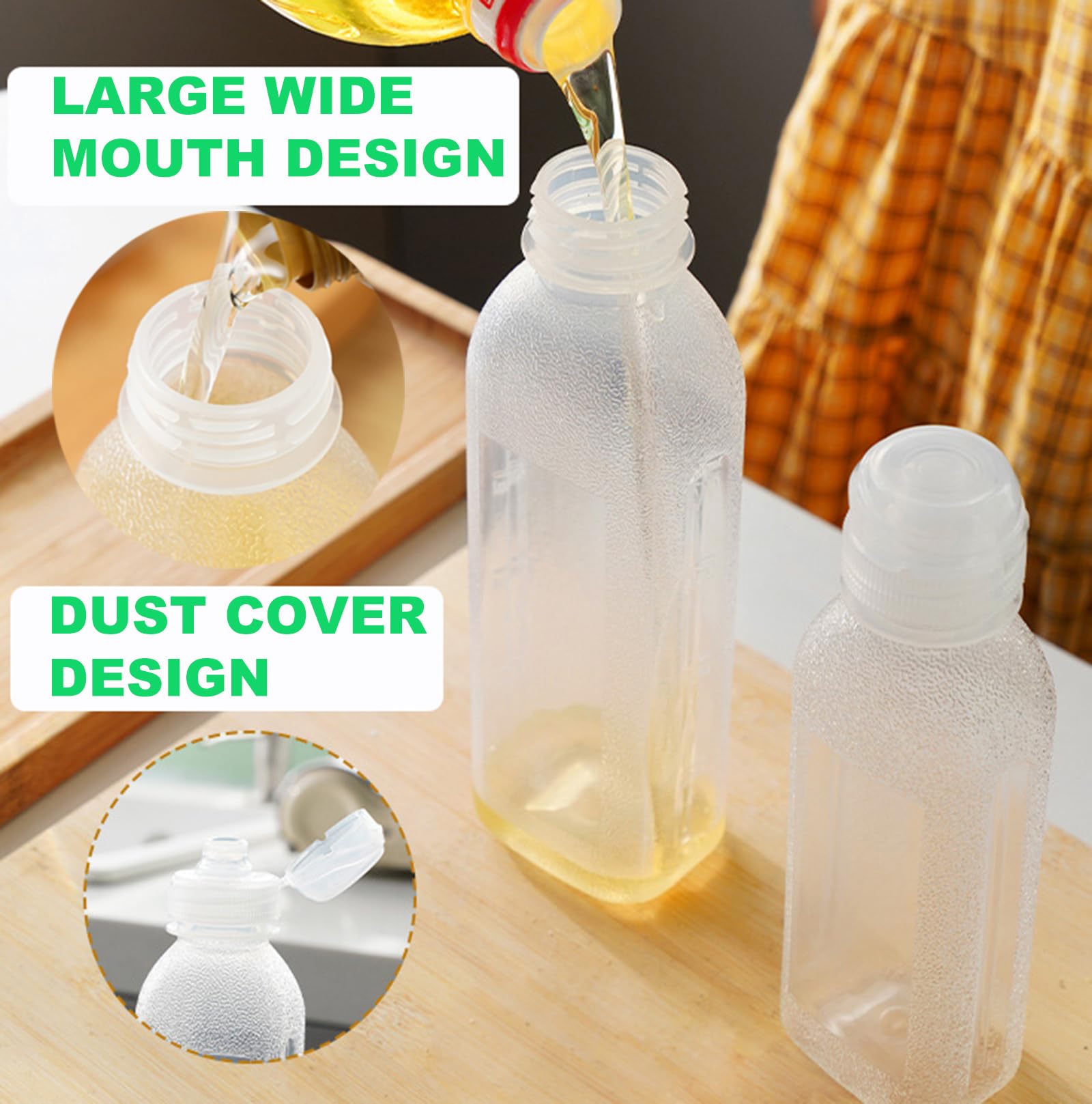 WAYDA 6-Pack 17oz Sauce Squeeze Bottles for BBQ, Ketchup & Oil - Kitchen & Restaurant Use